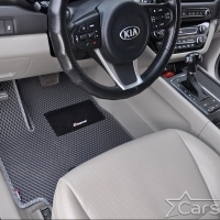 Коврики текстильные на Kia Carnival III (11мест) 2+2 с трансформерами (2014->)